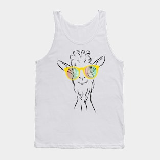 cheerful goat in fashionable glasses Tank Top